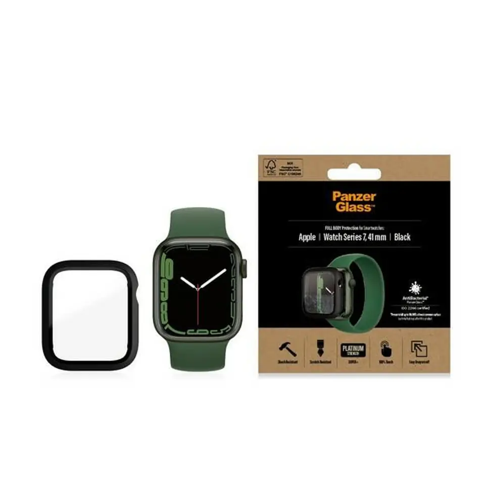 ⁨PanzerGlass Full Body Apple Watch 7 41mm black/black AB 3663⁩ at Wasserman.eu