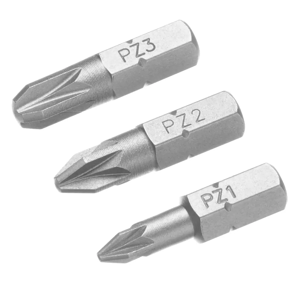 ⁨Końcówki wkrętarskie - pozidriv pz1,2,3/25 (3szt.)⁩ w sklepie Wasserman.eu