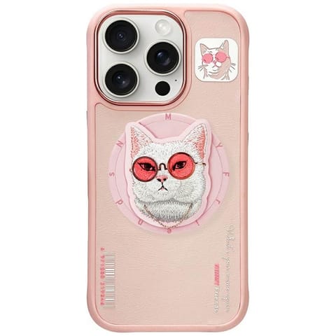 ⁨Etui Nimmy Glasses Cool Cat MagSafe do   iPhone 16 Pro różowy⁩ w sklepie Wasserman.eu