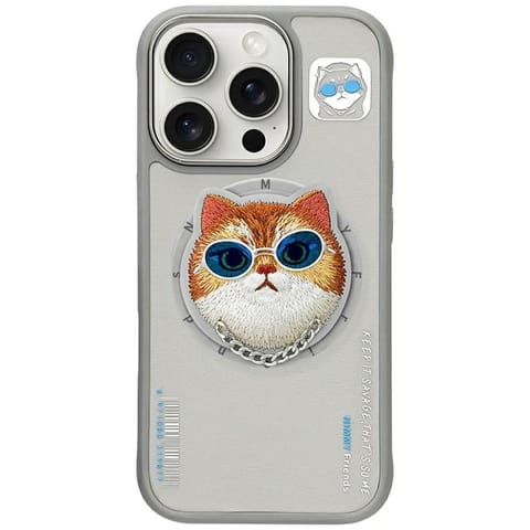 ⁨Etui Nimmy Glasses Cool Cat MagSafe do   iPhone 16 Pro szary⁩ w sklepie Wasserman.eu