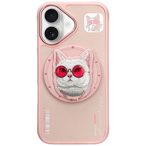 ⁨Etui Nimmy Glasses Cool Cat MagSafe do   iPhone 16 różowy⁩ w sklepie Wasserman.eu