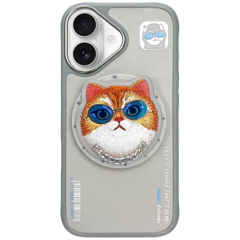 ⁨Etui Nimmy Glasses Cool Cat MagSafe do   iPhone 16 szary⁩ w sklepie Wasserman.eu
