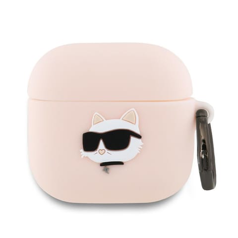 ⁨Karl Lagerfeld KLA4RUNCHP AirPods 4      cover różowy/pink Silicone Choupette Head 3D⁩ w sklepie Wasserman.eu