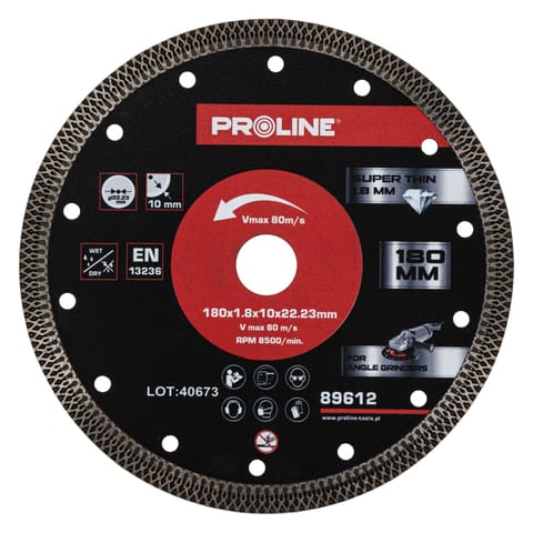 ⁨DIAMOND CUTTING DISC,THIN, 180*1.8*10*22.23,PROLINE⁩ at Wasserman.eu