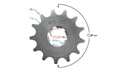 ⁨Zębatka zdawcza Moretti 13/428 do WSK125⁩ w sklepie Wasserman.eu