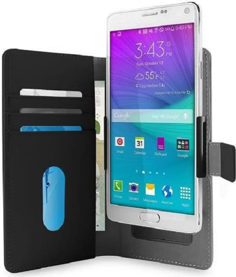 ⁨PURO Smart Wallet XXL etui uniwersalne czarne/black 6" z uchwytem foto oraz kieszeniami na karty i pieniądze UNIWALLET3BLKXXL⁩ w sklepie Wasserman.eu