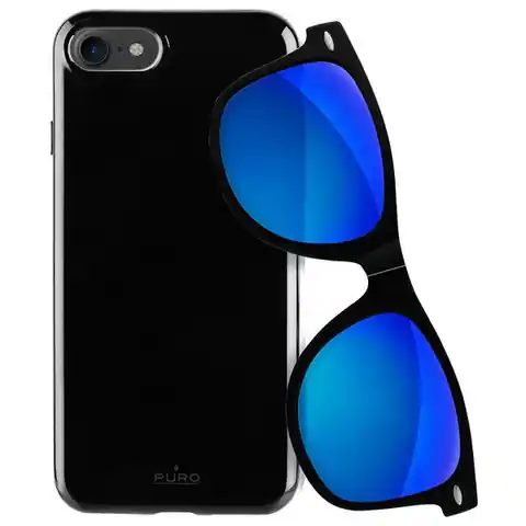 ⁨Puro Sunny Kit case iPhone 7/8 + glasses SE 2020 / SE 2022 black/black IPC747SUNNYKIT1BLK⁩ at Wasserman.eu