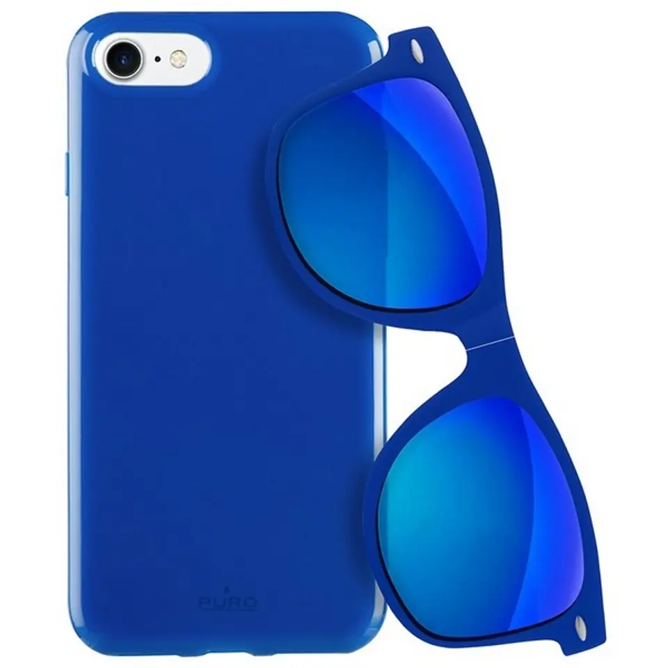 ⁨Puro Sunny Kit case iPhone 7/8 + glasses SE 2020 blue/blue IPC747SUNNYKIT1BLUE⁩ at Wasserman.eu