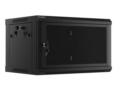⁨Hanging cabinet 19 inches 6U 600x450 perforated doors (flat pack) black⁩ at Wasserman.eu
