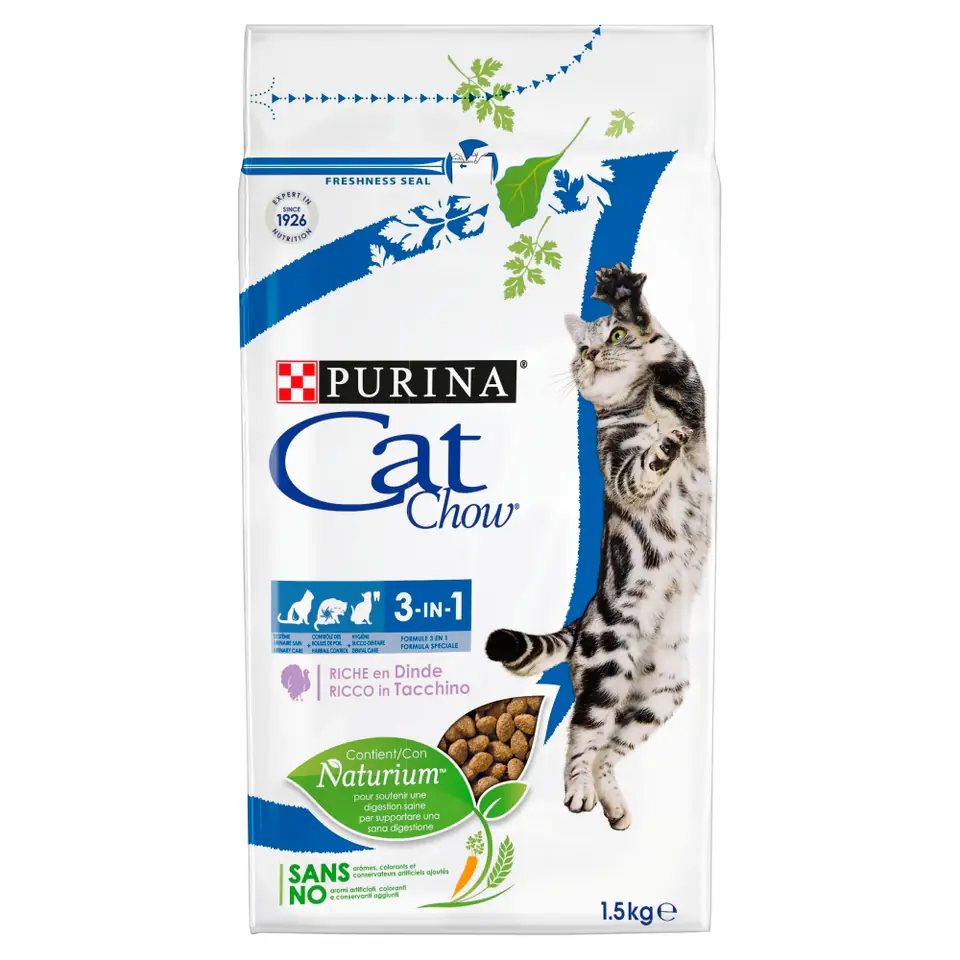 ⁨PURINA CAT CHOW SPECIAL CARE 3in1 Rich in turkey 1,5kg⁩ at Wasserman.eu