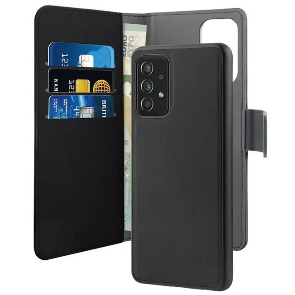 ⁨Puro Wallet Detachable Samsung A72 5G A726/A72 LTE A725 2in1 black/black SGA72BOOKC3BLK⁩ at Wasserman.eu