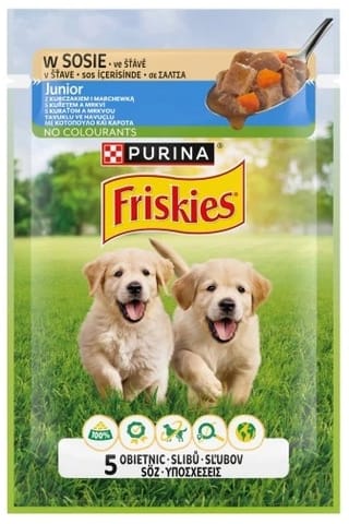 ⁨Friskies Dog Junior Kurczak i marchewka w sosie saszetka 85g⁩ w sklepie Wasserman.eu