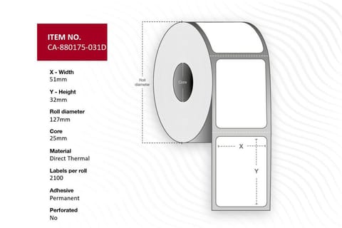 Capture Label 51 x 32mm, Core 25mm, w sklepie Wasserman.eu