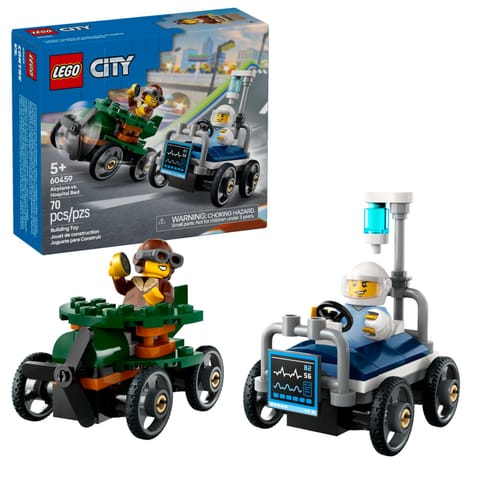 ⁨LEGO CITY Zestaw wyścigówek: samolot kontra łóżko szpitalne 60459⁩ w sklepie Wasserman.eu