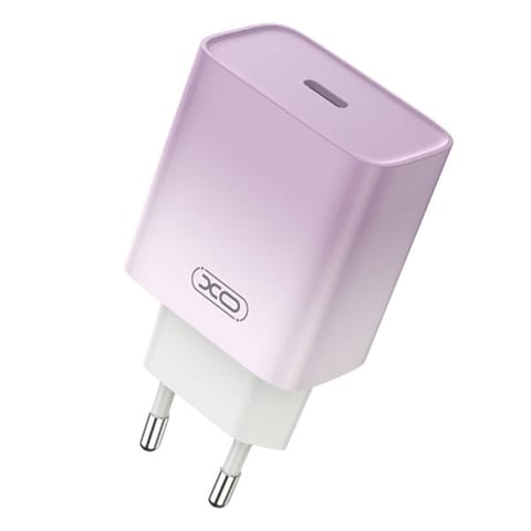 ⁨Ładowarka sieciowa XO CE18, USB-C, PD30W (fioletowa)⁩ w sklepie Wasserman.eu