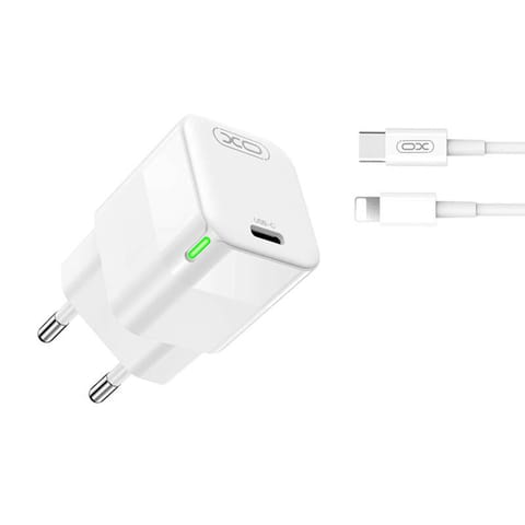 ⁨Ładowarka sieciowa XO CE06, 30W, USB-C z kablem Lightning⁩ w sklepie Wasserman.eu