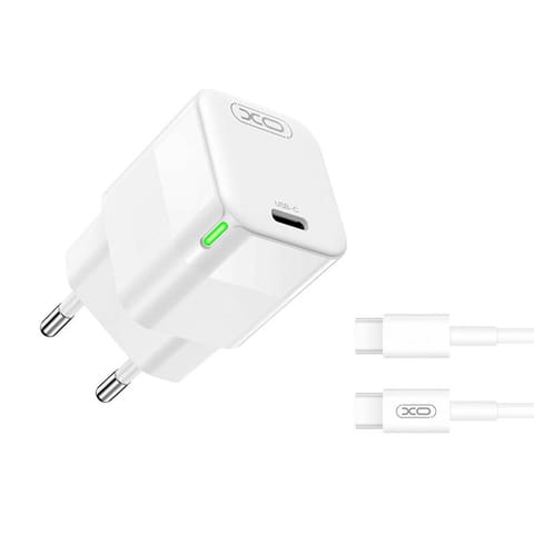 ⁨Ładowarka sieciowa XO CE06, 30W, USB-C z kablem USB-C⁩ w sklepie Wasserman.eu