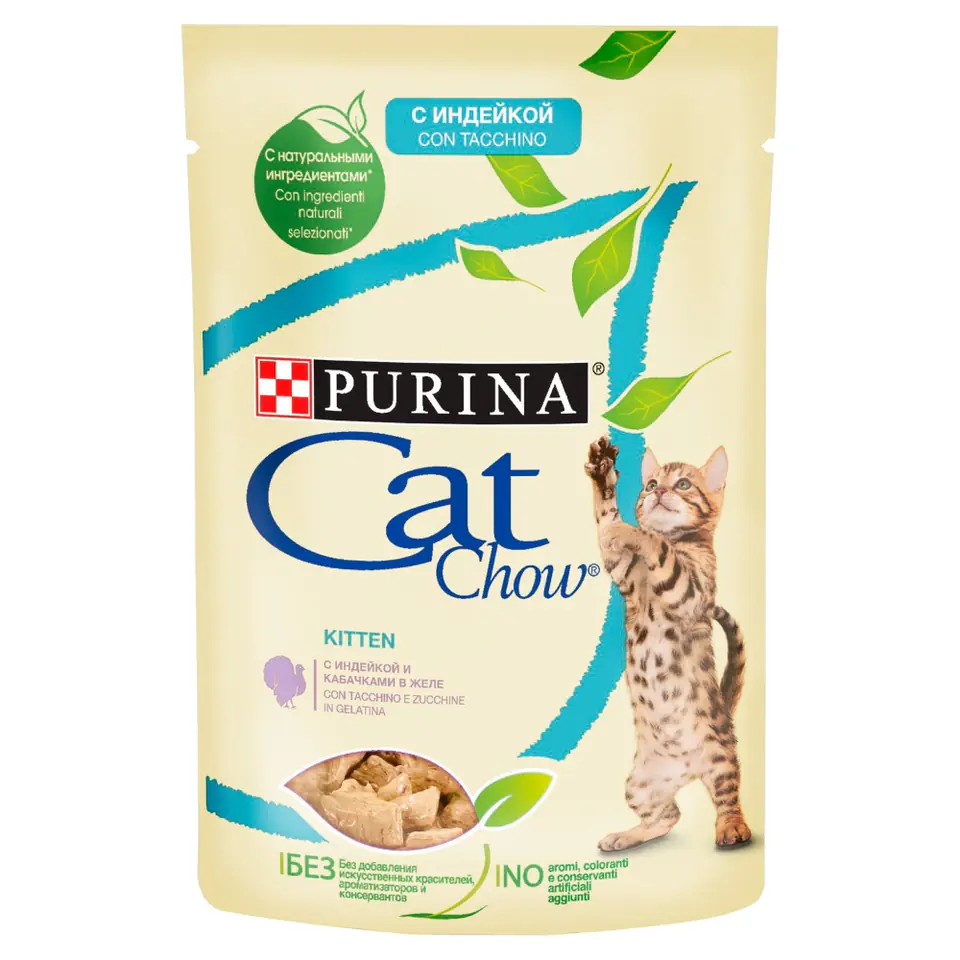 ⁨PURINA CAT CHOW KITTEN GiJ Turkey Zucchini 85g⁩ at Wasserman.eu