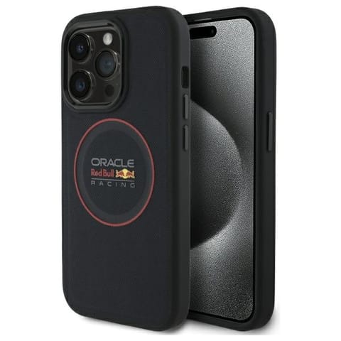 ⁨Red Bull RBHMP14L24PUILVR iPhone 14 Pro  6.1" hardcase granatowy/navy Leather Red Ring MagSafe⁩ w sklepie Wasserman.eu