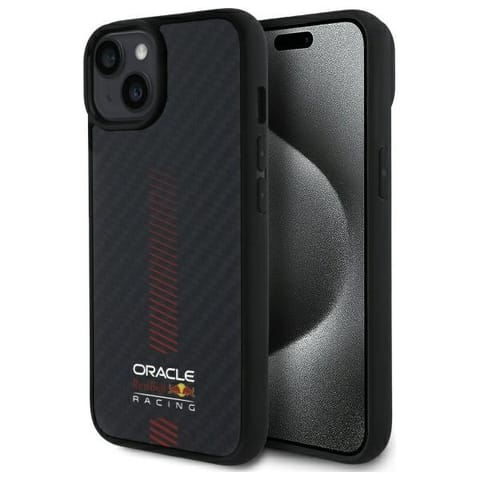 ⁨Red Bull RBHMP14S24CFGSMK iPhone 14 6.1"  hardcase czarny/black Carbon Fiber Power Bar MagSafe⁩ w sklepie Wasserman.eu