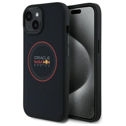 ⁨Red Bull RBHMP14S24PUILVR iPhone 14 6.1" hardcase granatowy/navy Leather Red Ring MagSafe⁩ w sklepie Wasserman.eu