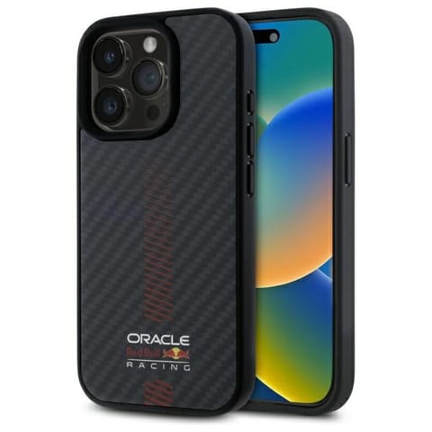 ⁨Red Bull RBHMP15L24CFGSMK iPhone 15 Pro  6.1" hardcase czarny/black Carbon Fiber Power Bar MagSafe⁩ w sklepie Wasserman.eu