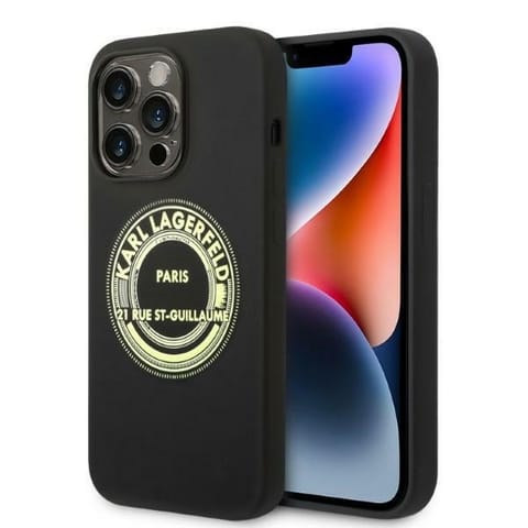 ⁨Karl Lagerfeld KLHCP14XSRSGRCK iPhone 14  Pro Max 6,7" hardcase czarny/black Silicone RSG⁩ w sklepie Wasserman.eu