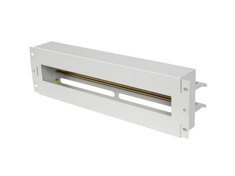 ⁨Voltage distribution panel 3U 19 inches with DIN ts-35 rail, grey⁩ at Wasserman.eu