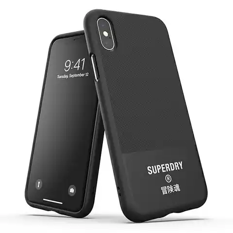 ⁨SuperDry Moulded Canvas iPhone X/Xs Case czarny/black 41544⁩ w sklepie Wasserman.eu