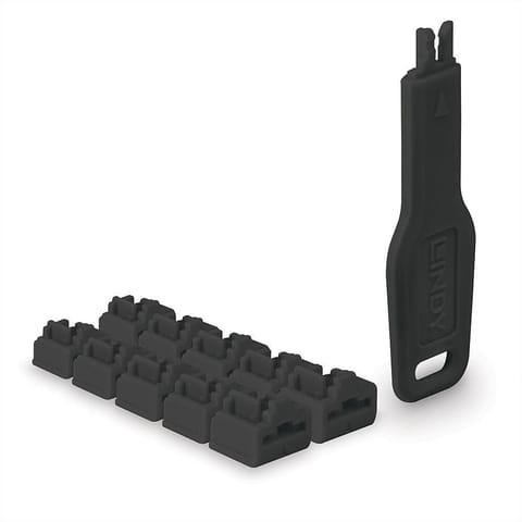 ⁨Lindy RJ45 Port Locks Black, 10x +⁩ w sklepie Wasserman.eu