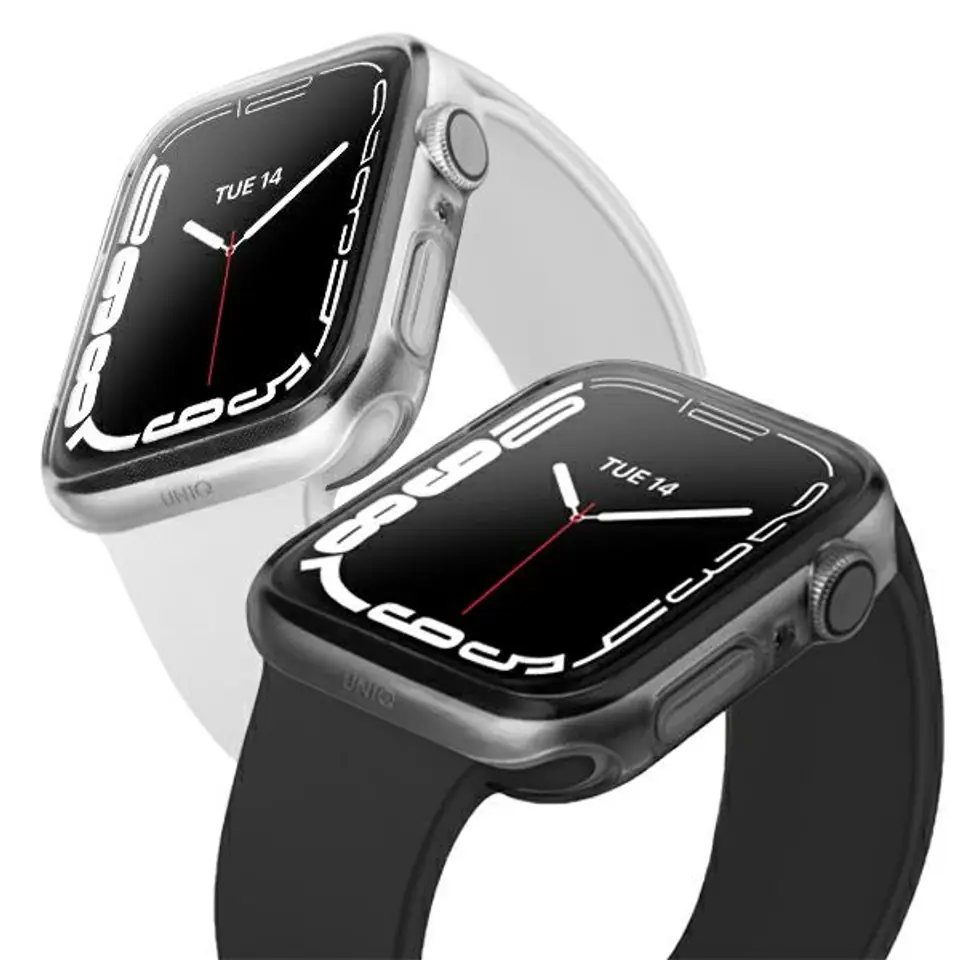 ⁨UNIQ etui Glase Apple Watch Series 7/8 41mm. Dual Pack przezroczysty-dymny/clear-smoke⁩ w sklepie Wasserman.eu