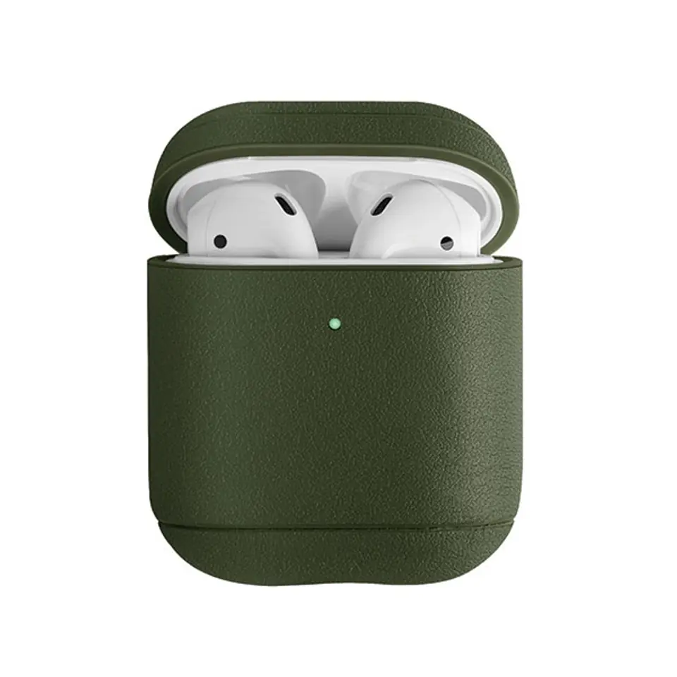 UNIQ etui Terra AirPods 1/2 gen. Genuine Leather oliwkowy/olive w sklepie Wasserman.eu