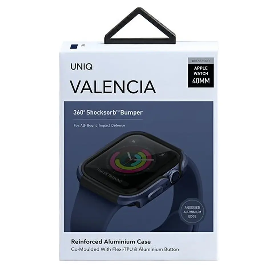⁨UNIQ etui Valencia Apple Watch Series 4/5/6/SE 40mm. niebieski/atlantic blue⁩ w sklepie Wasserman.eu