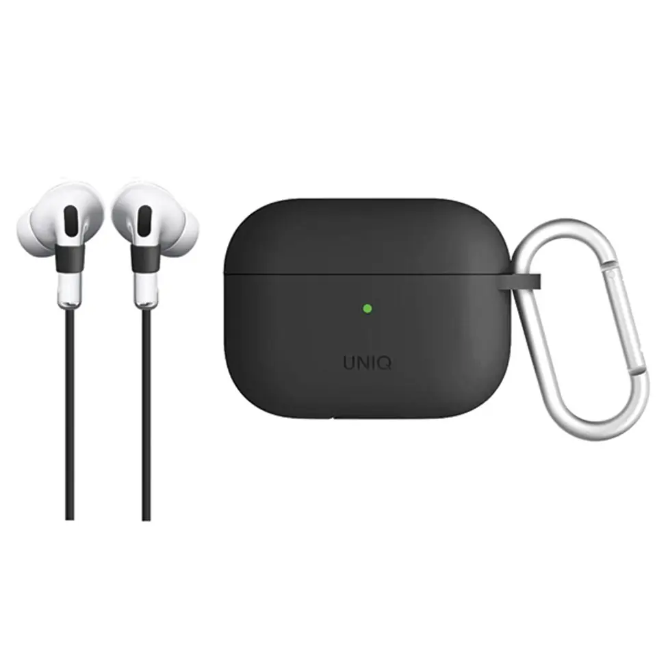 ⁨UNIQ etui Vencer AirPods Pro Silicone szary/charcoal dark grey⁩ w sklepie Wasserman.eu