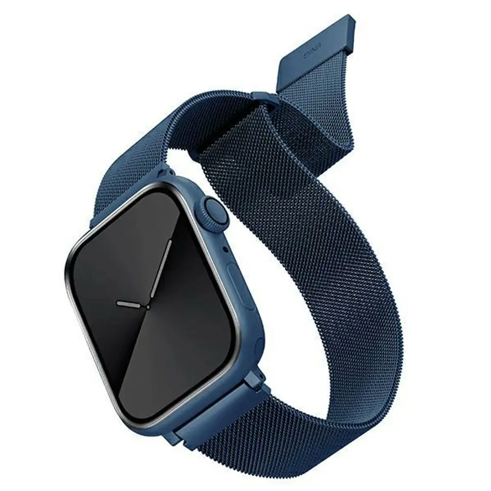 ⁨UNIQ pasek Dante Apple Watch Series 4/5/6/7/8/SE/SE2 38/40/41mm Stainless Steel niebieski/cobalt blue⁩ w sklepie Wasserman.eu