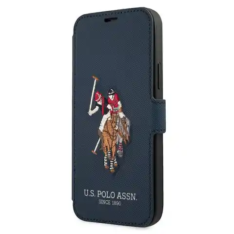 ⁨US Polo USFLBKP12LPUGFLNV iPhone 12 Pro Max 6,7" granatowy/navy book Polo Embroidery Collection⁩ w sklepie Wasserman.eu