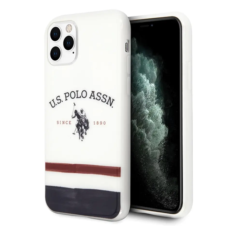 ⁨US Polo USHCN58PCSTRB iPhone 11 Pro biały/white Tricolor Pattern Collection⁩ w sklepie Wasserman.eu