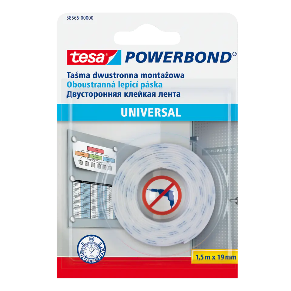 ⁨Taśma montażowa powerbond universal 1,5m:19mm (h5856500)⁩ w sklepie Wasserman.eu