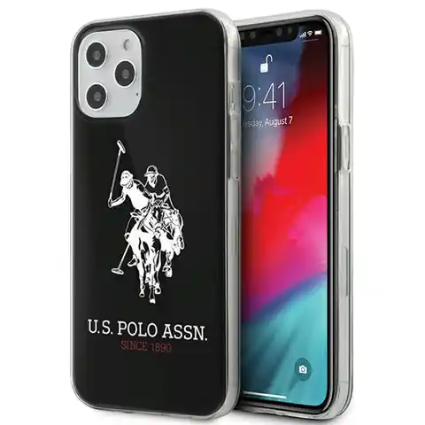 ⁨US Polo USHCP12MTPUHRBK iPhone 12/12 Pro 6,1" czarny/black Shiny Big Logo⁩ w sklepie Wasserman.eu