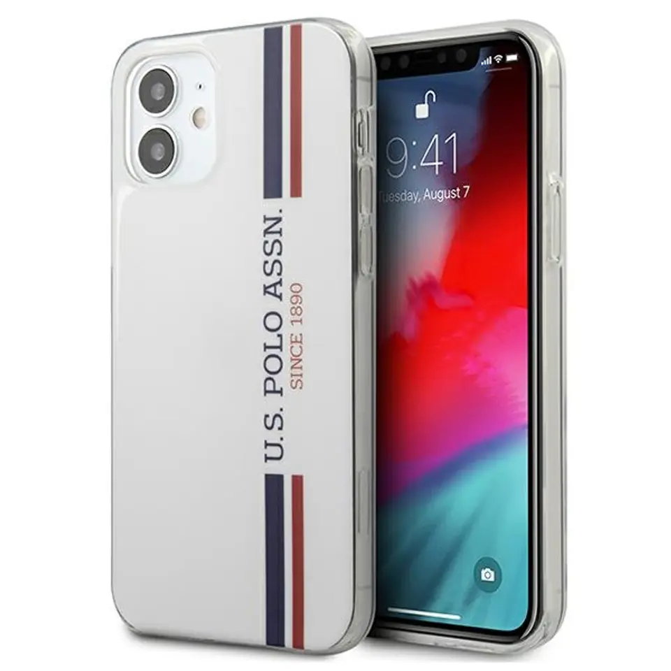 ⁨US Polo USHCP12SPCUSSWH iPhone 12 mini 5,4" biały/white Tricolor Collection⁩ w sklepie Wasserman.eu