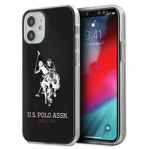 ⁨US Polo USHCP12STPUHRBK iPhone 12 mini 5,4" czarny/black Shiny Big Logo⁩ w sklepie Wasserman.eu