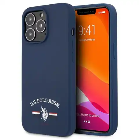 ⁨US Polo USHCP13LSFGV iPhone 13 Pro / 13 6.1" Navy/Navy Silicone Collection⁩ at Wasserman.eu