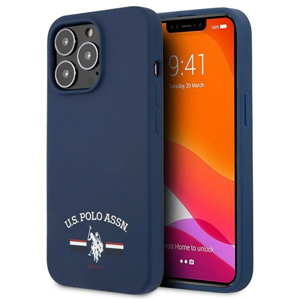 ⁨US Polo USHCP13LSFGV iPhone 13 Pro / 13 6,1" granatowy/navy Silicone Collection⁩ w sklepie Wasserman.eu