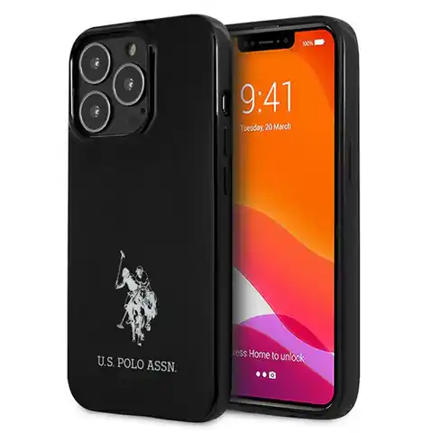 ⁨US Polo USHCP13LUMHK iPhone 13 Pro / 13 6,1" czarny/black hardcase Horses Logo⁩ w sklepie Wasserman.eu