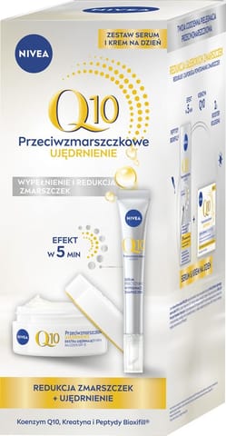 ⁨NIVEA Q10 Zestaw prezentowy Przeciwzmarszczkowe ujędrnienie Krem na dzień + Serum⁩ w sklepie Wasserman.eu