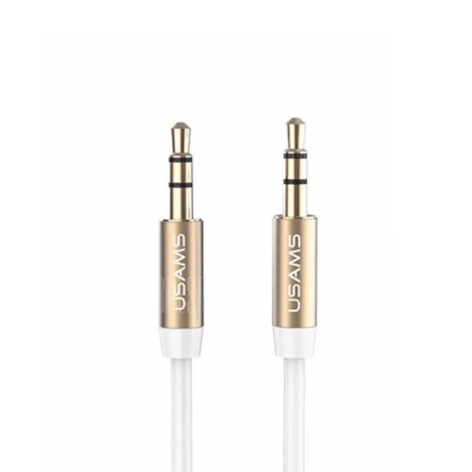 ⁨USAMS Adapter audio jack 3,5m - 3,5m 1m biały/white YP102 (YP-01)⁩ w sklepie Wasserman.eu