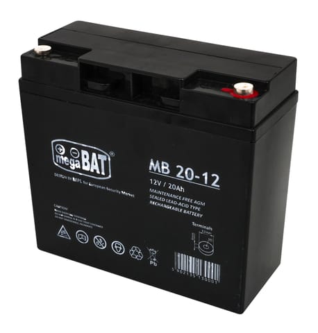 ⁨MPL megaBAT MB 20-12 UPS battery Lead-acid accumulator VRLA AGM Maintenance-free 12 V 20 Ah Black⁩ at Wasserman.eu