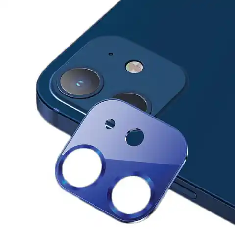 ⁨USAMS Camera Lens Glass iPhone 12 metal niebieski/blue BH703JTT05 (US-BH703)⁩ w sklepie Wasserman.eu