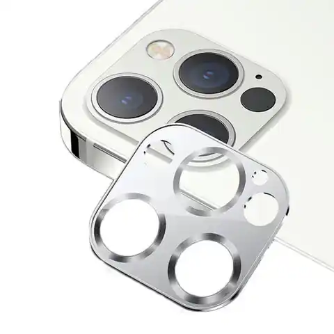 ⁨USAMS Camera Lens Glass iPhone 12 Pro metal srebrny/silver BH704JTT01 (US-BH704)⁩ w sklepie Wasserman.eu