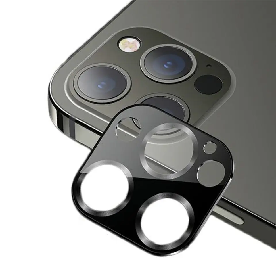 ⁨USAMS Camera Lens Glass iPhone 12 Pro metal czarny/black BH704JTT02 (US-BH704)⁩ w sklepie Wasserman.eu